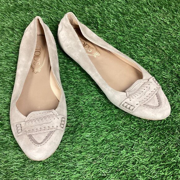 TOD'S Caramel Light Tan Braided Slip-On Suede Loafers 36 - Picture 1 of 14